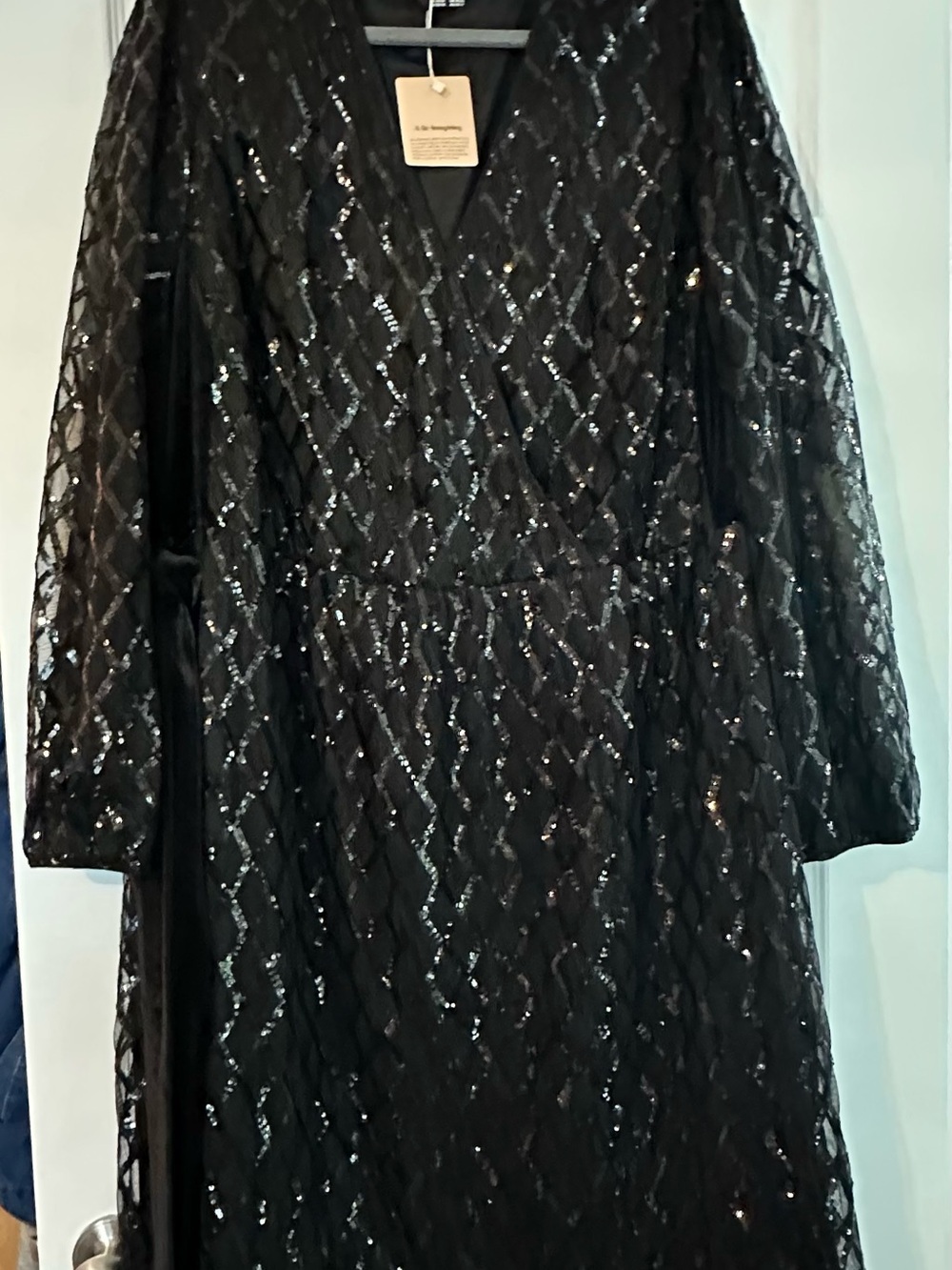 BloomChic Black Sequin Midi Dress